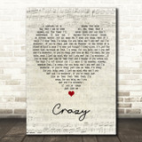 Royal Bliss Crazy Script Heart Decorative Wall Art Gift Song Lyric Print