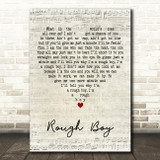 ZZ Top Rough Boy Script Heart Decorative Wall Art Gift Song Lyric Print