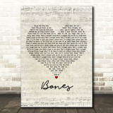 Ben Howard Bones Script Heart Decorative Wall Art Gift Song Lyric Print