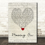 James Moving On Script Heart Decorative Wall Art Gift Song Lyric Print