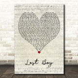 Ruth B Lost Boy Script Heart Decorative Wall Art Gift Song Lyric Print