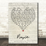 Passenger Rosie Script Heart Decorative Wall Art Gift Song Lyric Print