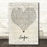 Ed Sheeran Sofa Script Heart Decorative Wall Art Gift Song Lyric Print
