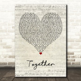Ne-Yo Together Script Heart Decorative Wall Art Gift Song Lyric Print