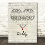 Coldplay Daddy Script Heart Decorative Wall Art Gift Song Lyric Print