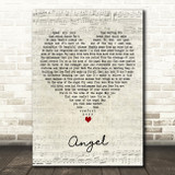 Angelis Angel Script Heart Decorative Wall Art Gift Song Lyric Print