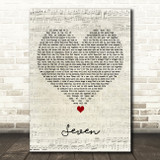 Prince Seven Script Heart Decorative Wall Art Gift Song Lyric Print