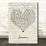 James Seven Script Heart Decorative Wall Art Gift Song Lyric Print