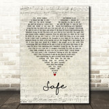 Emery Safe Script Heart Decorative Wall Art Gift Song Lyric Print
