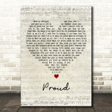 JLS Proud Script Heart Decorative Wall Art Gift Song Lyric Print