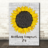 Chris Cornell Nothing Compares 2 U Grey Script Sunflower Decorative Gift Song Lyric Print