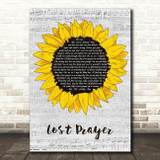 Zakk Wylde Lost Prayer Grey Script Sunflower Decorative Wall Art Gift Song Lyric Print