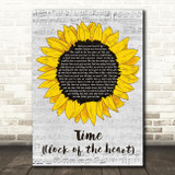 Culture Club Time (Clock Of The Heart) Grey Script Sunflower Song Lyric Print