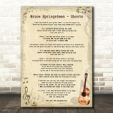 Bruce Springsteen Ghosts Vintage Guitar Decorative Wall Art Gift Song Lyric Print