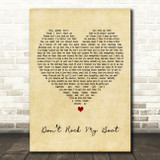 Bob Marley & The Wailers Dont Rock My Boat Vintage Heart Decorative Wall Art Gift Song Lyric Print