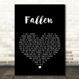 Lauren Wood Fallen Black Heart Song Lyric Quote Print