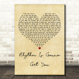 Gloria Estefan Rhythm Is Gonna Get You Vintage Heart Decorative Wall Art Gift Song Lyric Print