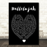 Hallelujah Leonard Cohen Black Heart Quote Song Lyric Print