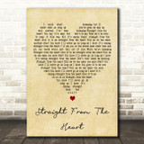 Bryan Adams Straight From The Heart Vintage Heart Decorative Wall Art Gift Song Lyric Print