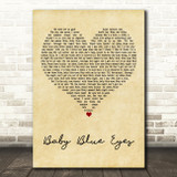 A Rocket To The Moon Baby Blue Eyes Vintage Heart Decorative Wall Art Gift Song Lyric Print