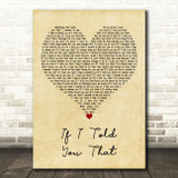 Whitney Houston If I Told You That Vintage Heart Decorative Wall Art Gift Song Lyric Print