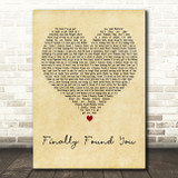 Enrique Iglesias Finally Found You Vintage Heart Decorative Wall Art Gift Song Lyric Print