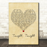 Smashing Pumpkins Tonight, Tonight Vintage Heart Decorative Wall Art Gift Song Lyric Print