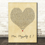 G-Eazy & Bebe Rexha Me, Myself & I Vintage Heart Decorative Wall Art Gift Song Lyric Print