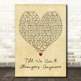 Bon Jovi feat. LeAnn Rimes Till We Ain't Strangers Anymore Vintage Heart Song Lyric Print