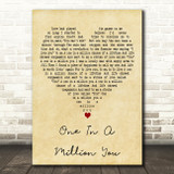 Larry Graham One In A Million You Vintage Heart Decorative Wall Art Gift Song Lyric Print