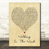 One Direction Walking In The Wind Vintage Heart Decorative Wall Art Gift Song Lyric Print