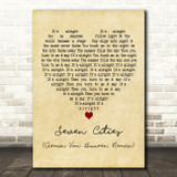 Solarstone Seven Cities (Armin Van Buuren Remix) Vintage Heart Wall Art Song Lyric Print