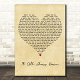 Aubrey Peeples It All Slows Down Vintage Heart Decorative Wall Art Gift Song Lyric Print