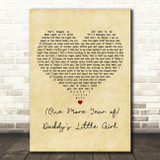 Dr. Hook (One More Year of) Daddy's Little Girl Vintage Heart Wall Art Song Lyric Print