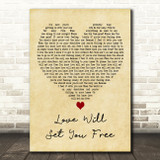 Kodaline Love Will Set You Free Vintage Heart Decorative Wall Art Gift Song Lyric Print