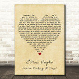 Richard Ashcroft CMon People (We're Making It Now) Vintage Heart Gift Song Lyric Print