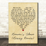 Adam Harris Heaven's Above (Hixxy Remix) Vintage Heart Decorative Gift Song Lyric Print