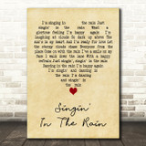 Mint Royale Singin in the Rain Vintage Heart Decorative Wall Art Gift Song Lyric Print