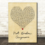 Blue October Not Broken Anymore Vintage Heart Decorative Wall Art Gift Song Lyric Print