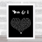 Michael Buble You And I Black Heart Song Lyric Quote Print