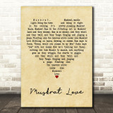 Captain & Tennille Muskrat Love Vintage Heart Decorative Wall Art Gift Song Lyric Print