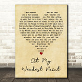 Ricky Ross At My Weakest Point Vintage Heart Decorative Wall Art Gift Song Lyric Print