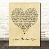 Silk Sonic Leave The Door Open Vintage Heart Decorative Wall Art Gift Song Lyric Print