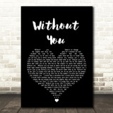 Motley Crue Without You Black Heart Song Lyric Quote Print