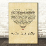 Alice Cooper Millie And Billie Vintage Heart Decorative Wall Art Gift Song Lyric Print
