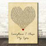 Chris Norman & Nino De Angelo Everytime I Close My Eyes Vintage Heart Song Lyric Print