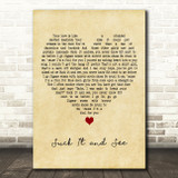 Arctic Monkeys Suck It And See Vintage Heart Decorative Wall Art Gift Song Lyric Print