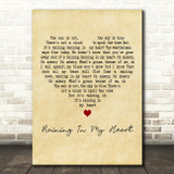 Leo Sayer Raining In My Heart Vintage Heart Decorative Wall Art Gift Song Lyric Print