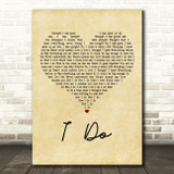 Aloe Blacc & LeAnn Rimes I Do Vintage Heart Decorative Wall Art Gift Song Lyric Print
