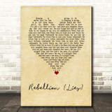 Arcade Fire Rebellion (Lies) Vintage Heart Decorative Wall Art Gift Song Lyric Print